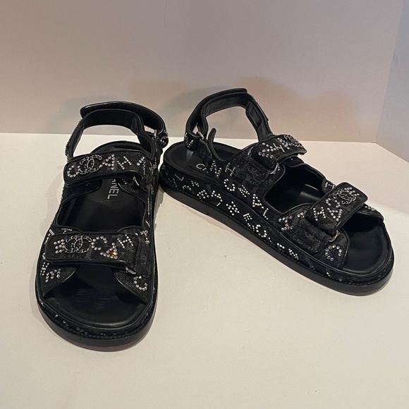 Chanel Dad Sandals Limited Edition Decorated in Crystals - Picture 7 of 8